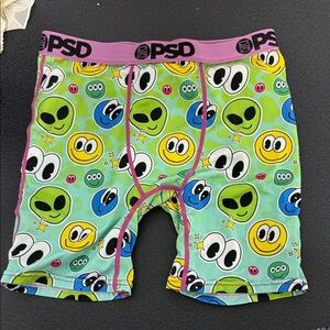PSD Kids' Green Emoji Boxer Briefs